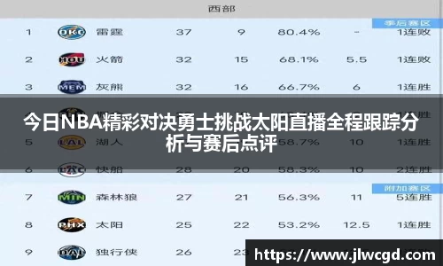 今日NBA精彩对决勇士挑战太阳直播全程跟踪分析与赛后点评